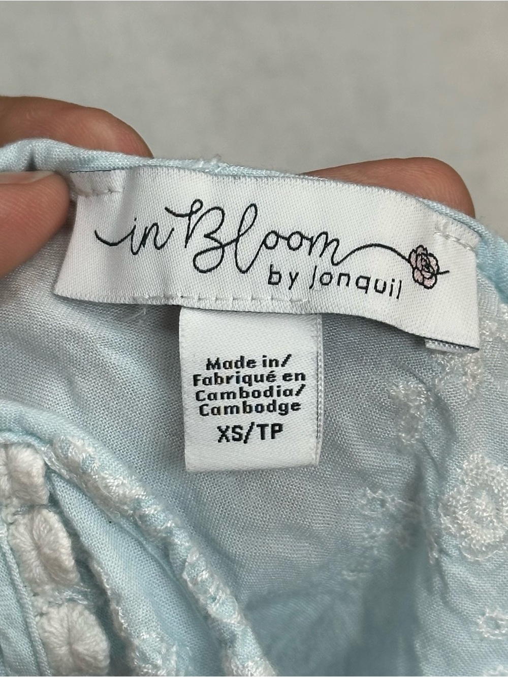 In Bloom by Jonquil Blue Embroidered Boho Camisole Tank Top XS - Picture 5 of 6